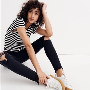 J.Crew Cotton Striped V-neck T-shirt